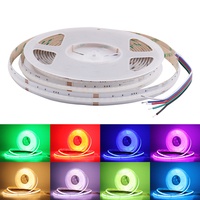 Bande lumineuse RVB RGBW RGBCCT RGBCW COB 12V 24V haute luminosité colorée FOB LED bande lumineuse pour éclairage décoratif