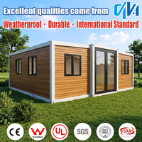 Maison préfabriquée prête à l'emploi de 20 pieds et 40 pieds, extensible, en acier, panneau sandwich, deux chambres, design moderne pour bureau à domicile