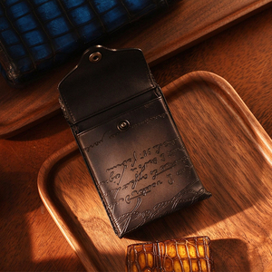 ZENOS Étui à cigarettes portable en cuir véritable vintage luxueux pour homme, fait main, cadeau pour la fête des pères, cadeau d'affaires haut de gamme personnalisé - Product Image 2