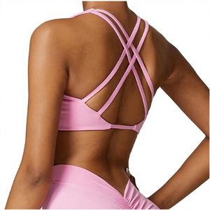 Soutien-gorge de sport et de yoga de haute qualité, respirant, léger, simple, dos croisé, sans bretelles, design personnalisé, pour fitness et entraînement, avec bretelles réglables - Product Image 4