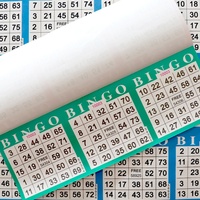 Tarjetas de Bingo Reciclables de Gran Tamaño a Todo Color, 75 Bolas, con Códigos de Barras de Colores Personalizados, Impresión Digital, Papel Offset, Laminado con Película