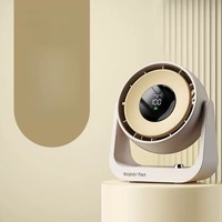 Ventilateur de bureau à moteur sans balais, batterie au lithium, idéal pour les dortoirs, avec conception de turbine puissante, possibilité de fixation murale, numérique