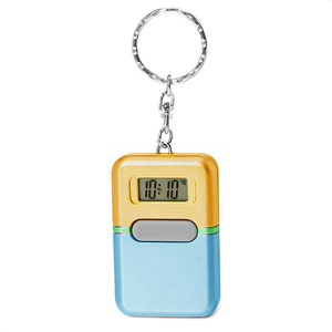 Inglese francese germania spagnolo Talking portachiavi orologio parlante portachiavi allarme, ora oraria annuncio quadrato-nero - Product Image 2