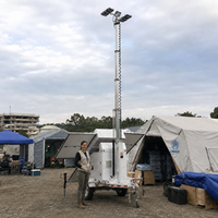 4*350W LED-Leuchten Solar-Beleuchtungsturm CE ISO Zertifiziert IP23 Lichtturm für Baustellen und Außenbeleuchtung