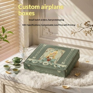 Retro Colorful Custom <b>Thick</b> Hard High-End Green Airplane Box for <b>Cards</b> and Clothing - Product Image 5