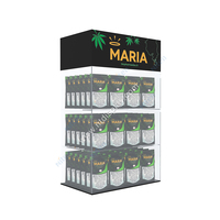 Vitrine de présentation en acrylique éclairée par LED pour comptoir, avec en-tête de marque personnalisée, présentoir de vente au détail lumineux