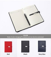 Cuaderno de Cuero PU Personalizado, Set de Regalo Corporativo, Diario A5, Artículos de Regalo Empresariales de Lujo al por Mayor, Cuaderno con Bolígrafo