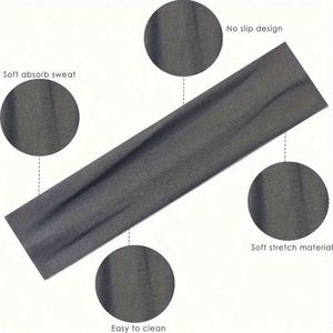 Custom Logo 6*22 Cm Solid Color <b>Sports</b> Stretch <b>Headband</b> Yoga Gym Hair Bands Elastic Anti Slip Athletic <b>Sport</b> Head Band - Product Image 5