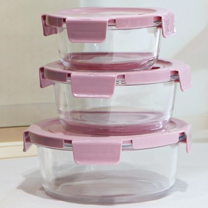<span class=keywords><strong>3</strong></span> miếng trường chịu nhiệt độ cao Nhà thực phẩm kín bát đặt sinh viên Hộp Ăn Trưa thủy tinh - Product Image 6