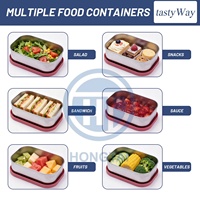 Nouvel ensemble de 3 boîtes à lunch en acier inoxydable, portables, pour le stockage des aliments, compatibles micro-ondes, empilables, hermétiques, sans BPA, pour une utilisation en extérieur