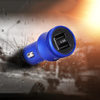 Promoción VEECLE 5V 2.4A cargador de coche USB dual con cable trenzado 3 en 1 cable de carga para iPhone, Samsung