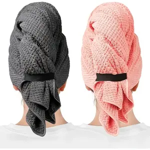 Gris Premium-<span class=keywords><strong>Serviette</strong></span> en <span class=keywords><strong>microfibre</strong></span> à séchage rapide ultra absorbante, douce et confortable pour <span class=keywords><strong>cheveux</strong></span> <span class=keywords><strong>crépus</strong></span> - Product Image 2