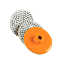 Tampon de polissage diamanté fileté M10/M14 3 pouces 50 unités # -1000 #   OEM pour meuleuse d'angle pour la finition des surfaces en pierre