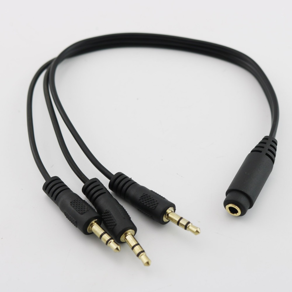 SHANFEILU Divisor De Audio 3.5mm | 1 Hembra A 2 Machos TRS Estéreo Para PC Y Móvil