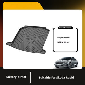 Tapis de coffre de voiture MRBULLS antidérapants en TPE avec motif en fibre de carbone 3D pour Skoda Fabia Rapid <span class=keywords><strong>Yeti</strong></span> 2008-2020, épaisseur 2 mm/3 mm, toutes saisons - Product Image 4