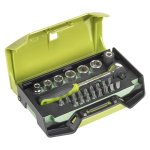 FG 624 S25 <b>Socket</b> Set 25 Pc Automotive Repair Tool Kit With <b>Ratchet</b> And Bits For Car Maintenance - Product Image 1