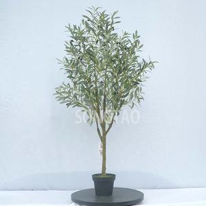 Haute Simulation Grande Taille Artificielle Vert Olive Plantes En Plastique avec Troncs Détachables Tiges Et Fruits Inclus - Product Image 2