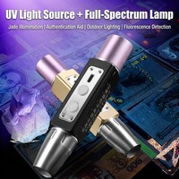 Linterna de Identificación de Jade DUNFBIRD, LED UV de 365nm, Recargable, para Inspección de Gemas y Joyería, Tipo-C, Acero Inoxidable 304