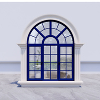 Puertas arqueadas elegantes de aleación de aluminio Marco negro Arco blanco y rejillas de vidrio para la estética del hogar