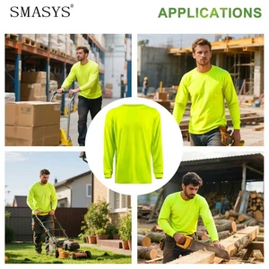 Camisetas Deportivas ZUJA Fit in Basic al por Mayor, Camisetas de Trabajo de Alta Visibilidad de Manga Larga <span class=keywords><strong>para</strong></span> la Construcción - Product Image 6