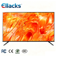 TV Pintar LED UHD 4K 55 Inci Layar Besar Android Tanpa Bingkai Warna Hitam, Penjualan Langsung Pabrik, Laris untuk Hotel & Rumah