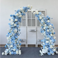 Arche de mariage en métal 210x230cm, toile de fond de fleurs artificielles en soie, blanc, rose, rouge, décoration pour événements intérieurs et extérieurs