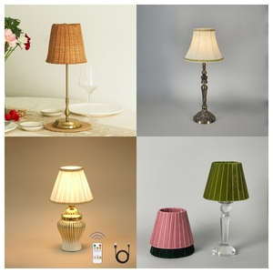 Đèn bàn LED USB, dòng đèn vải không dây tùy chỉnh dành cho nhà hàng sang trọng, điều khiển cảm ứng bằng đồng thau, tính năng sạc lại - Product Image 6