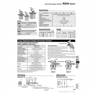 Cilindro de tope de servicio pesado de SMC Pneumatics - Product Image 1