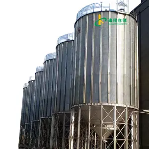 Corn Wheat Grain Air Drying Warehouse 450 Tons Of Soybean Storage Steel Plate Warehouse