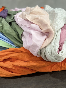 Échantillon gratuit paquet de 0-400kg chiffons de coton de couleur usagés chiffons de coupe vêtements usagés chiffons mélangés - Product Image 2