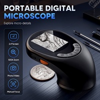 Inskam 391 HD Clear Magnifier 8 LEDs 2.4inch IPS Screen Digital Microscope Camera Lens 500X Magnification Manual Focus
