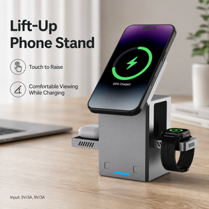 <span class=keywords><strong>Chargeur</strong></span> sans fil magnétique pliable 3-en-1 innovant 15W en plastique pour Apple Watch <span class=keywords><strong>iPhone</strong></span> 16 Pro Max 15 14 <span class=keywords><strong>13</strong></span> - Product Image 4
