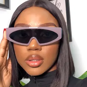 2024 célébrité nuances lunettes de soleil Hip Hop lunettes hommes personnalisé mode lunettes marque de luxe ombre futuriste une pièce lunettes de soleil