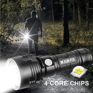 Super Powerful Waterproof L2 XHP70 USB Rechargeable Flash Ultra Bright Linterna Lantern Lamp LED Tactical Torch Flashlight