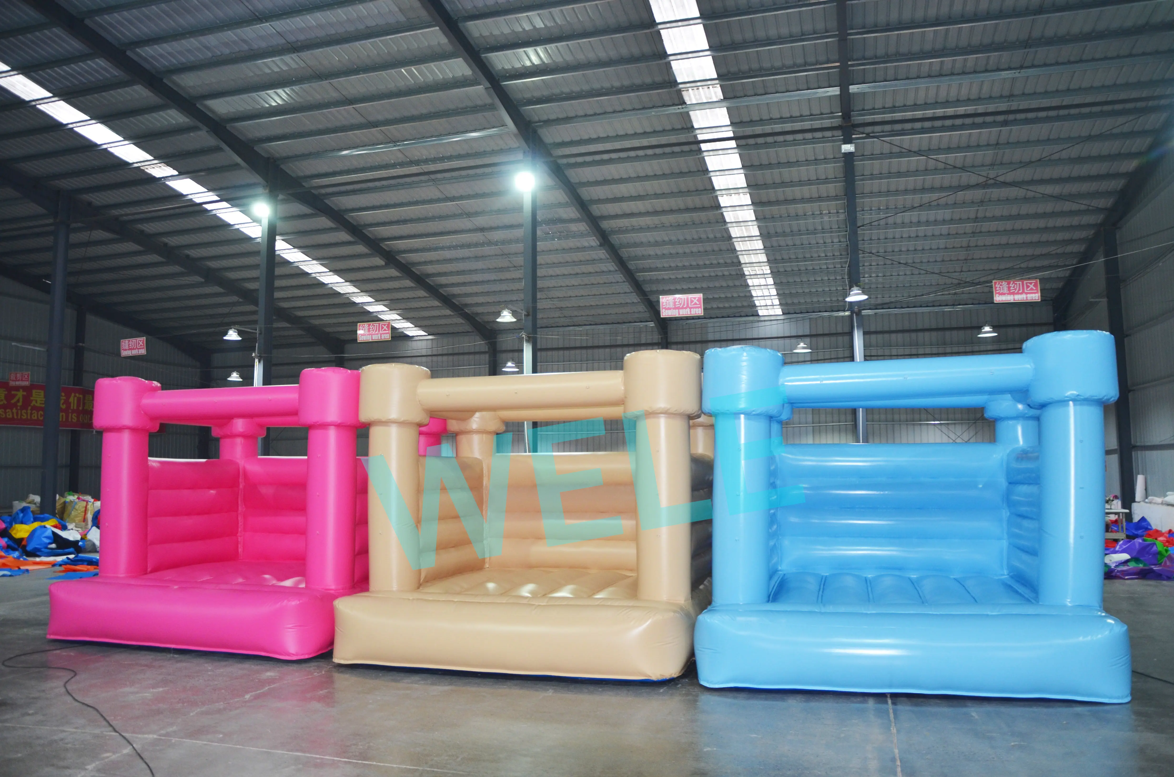 Hot sale commercial grade light pastel color wedding inflatable bounce house bouncer Jumper white bouncy castle jumping combo