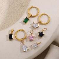Collection de breloques en acier inoxydable, breloques colorées en émail imperméables pour la fabrication de porte-clés, pierres naturelles, style tendance, bijoux DIY