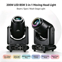 Lampe pivotante LED 3-en-1 200W, 4 prismes, 13 motifs, DMX, RGB, idéale pour les mariages, les bars, les lumières de DJ, les lumières de scène disco