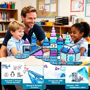 Nouveau Set de Jouets Éducatifs Magnétiques 3D STEM Tendance 2026 – Blocs de Construction Magnétiques <span class=keywords><strong>Fort</strong></span> Océanique Géant 7,5 cm pour Enfants - Product Image 2