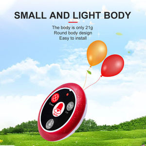 15 émetteurs de boutons d'appel + 1 montre-bracelet vibrante - Système d'appel sans fil pour restaurant / clinique - Product Image 2