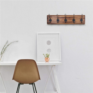 Wooden Wall Mounted Coat <b>Hooks</b> With <b>Shelf</b> Rustic Style Durable Storage <b>Hooks</b> For Entryway Or Hallway - Product Image 4
