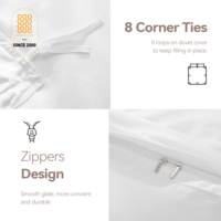 Linge de Lit Luxe 5 Étoiles pour Hôtels, 100% Coton T250 Uni, Parure de Lit Personnalisable avec Logo, Drap Plat Blanc, Taie d'Oreiller et Housse de Couette