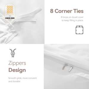 Parure de Lit d'Hôtel de Luxe 5 Étoiles en Lin 100% Coton T250 Uni avec Logo Personnalisé, Draps Plats Blancs, Taie d'Oreiller, Housse de <span class=keywords><strong>Couette</strong></span> - Product Image 5