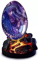 Lave oeuf de poche feu Dragon lumineux rêve cristal Transparent à la main Sculpture feu poche Dragon Souvenir