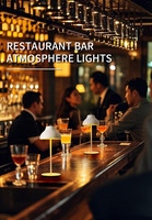Lampe de table de restaurant LED sans fil au design moderne fonctionnant sur batterie rechargeable avec abat-jour en métal caractéristique simple