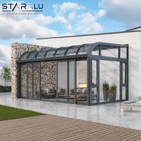 Véranda à toit rétractable avec système coulissant en aluminium pour terrasse extérieure, restaurant, café, adaptée aux conditions météorologiques saisonnières