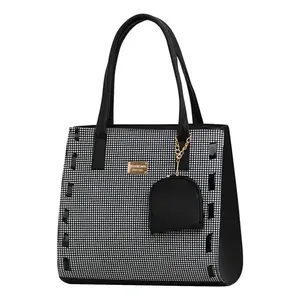 Borsa Vintage da Donna Fana Isadora Cuadriblanco 5, Motivo Pied-de-Poule, Chiusura con Cerniera, Doppi Manici Superiori, per Uso Quotidiano - Product Image 1