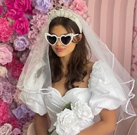 Diadema de Perlas Elegante y Lujosa para Novia, Velo de Tul, Accesorios para el Cabello de Novia, Joyería para Bodas, Diadema al por Mayor para Novias