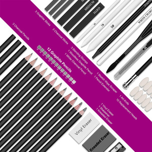 Panwenbo 42 Pcs Vẽ Thiết Lập Phác Thảo Kit Phác Thảo Bút Chì Nghệ Thuật Nguồn Cung Cấp Với Graphite Than Bút Chì Pha Trộn Công Cụ tẩy - Product Image 2