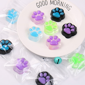 Taba <b>Squishy</b> Jelly <b>Cat</b> Paw Squeeze Toy Translucent Soft TPR Maltose Feeling Washable Assorted Color Fidget for Boutique Gift - Product Image 3