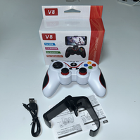Manette de jeu sans fil à double joystick avec volant, moteur à vibration, turbo, compatible avec tablette, iOS, Android